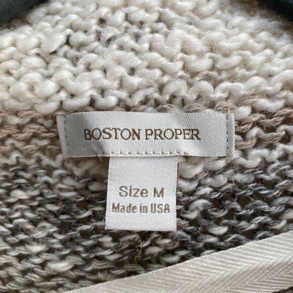 Boston Proper Knit Hi-Lo Flyaway Cardigan Sweater Multi-Color Medium - Picture 2 of 6